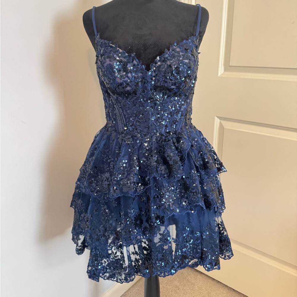 Sherri Hill Navy Dress style: 55804
